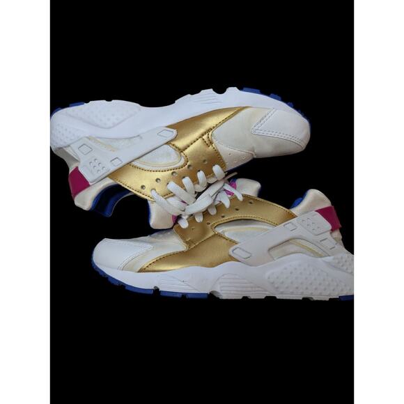 Nike Air Huarache Run GS Racer Blue Gold Youth Unisex US Size 6.5Y Y2K 90s Vibe - Picture 1 of 7